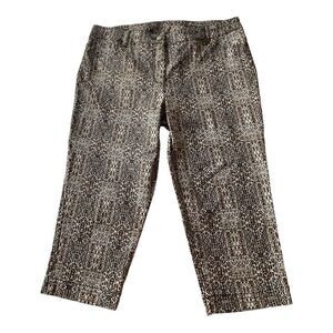 TanJay Petites Plus Size Capri Pants Animal Print Stretch Cotton Women’s 16P